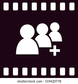 Add new user account flat icon for apps. Vector illustration