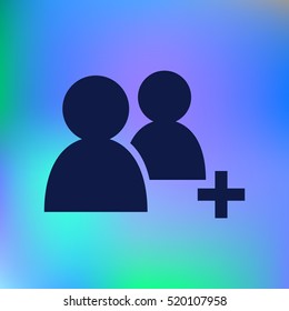 Add new user account flat icon for apps. Vector illustration