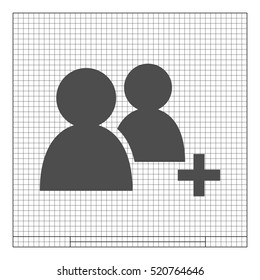 Add new user account flat icon for apps. Vector illustration