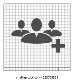 Add new user account flat icon for apps. Vector illustration