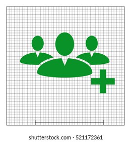 Add new user account flat icon for apps. Vector illustration