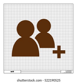 Add new user account flat icon for apps. Vector illustration