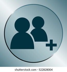 Add new user account flat icon for apps. Vector illustration