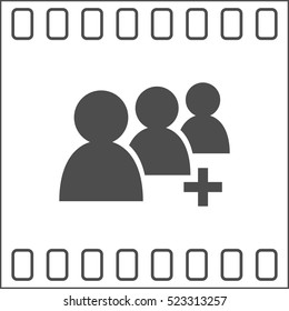 Add new user account flat icon for apps. Vector illustration