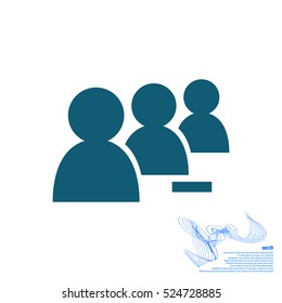 Add new user account flat icon for apps. Vector illustration
