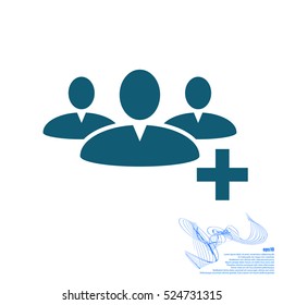 Add new user account flat icon for apps. Vector illustration