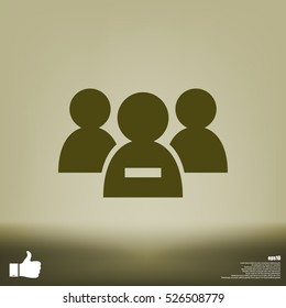 Add new user account flat icon for apps. Vector illustration