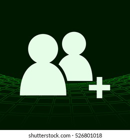 Add new user account flat icon for apps. Vector illustration