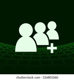 Add new user account flat icon for apps. Vector illustration