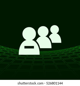 Add new user account flat icon for apps. Vector illustration