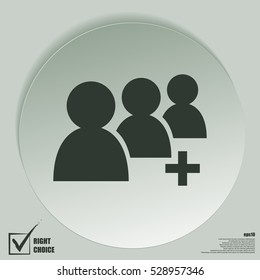 Add new user account flat icon for apps. Vector illustration