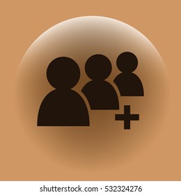Add new user account flat icon for apps. Vector illustration