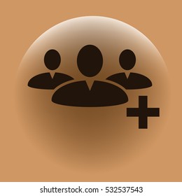 Add new user account flat icon for apps. Vector illustration