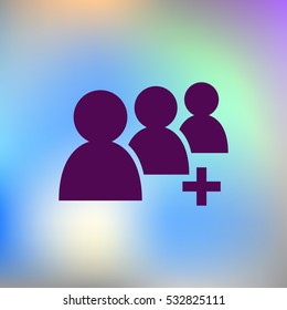 Add new user account flat icon for apps. Vector illustration