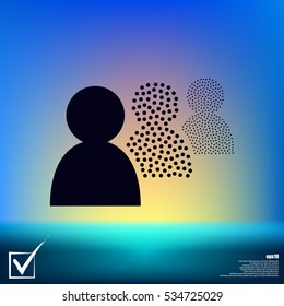 Add new user account flat icon for apps. Vector illustration