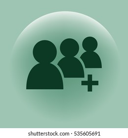 Add new user account flat icon for apps. Vector illustration