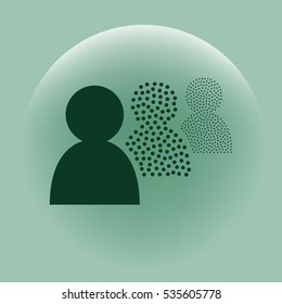 Add new user account flat icon for apps. Vector illustration