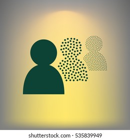 Add new user account flat icon for apps. Vector illustration