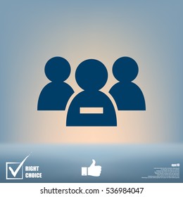 Add new user account flat icon for apps. Vector illustration