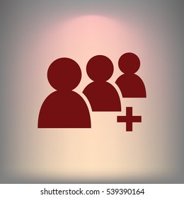 Add new user account flat icon for apps. Vector illustration