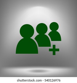 Add new user account flat icon for apps. Vector illustration