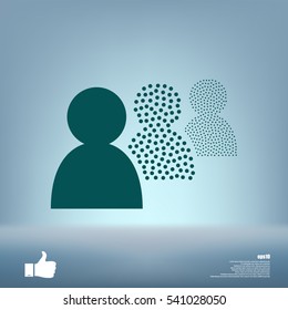 Add new user account flat icon for apps. Vector illustration
