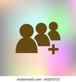 Add new user account flat icon for apps. Vector illustration