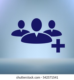 Add new user account flat icon for apps. Vector illustration