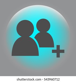 Add new user account flat icon for apps. Vector illustration