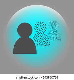 Add new user account flat icon for apps. Vector illustration