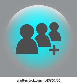 Add new user account flat icon for apps. Vector illustration