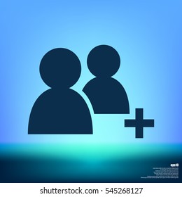Add new user account flat icon for apps. Vector illustration