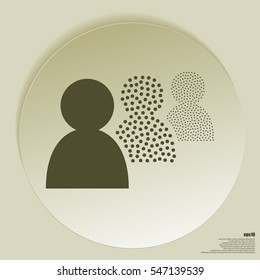 Add new user account flat icon for apps. Vector illustration