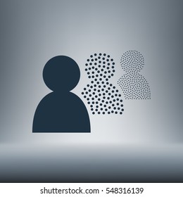 Add new user account flat icon for apps. Vector illustration