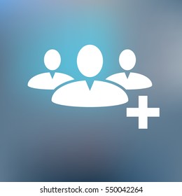 Add new user account flat icon for apps. Vector illustration