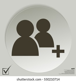 Add new user account flat icon for apps. Vector illustration