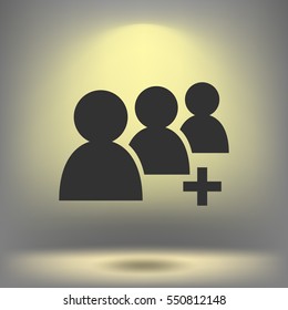 Add new user account flat icon for apps. Vector illustration