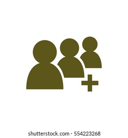 Add new user account flat icon for apps. Vector illustration