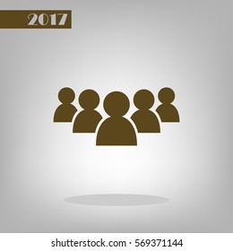 Add new user account flat icon for apps. Vector illustration