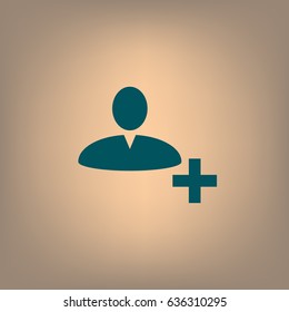 Add new user account flat icon for apps. Vector illustration