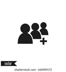 Add new user account flat icon for apps. Vector illustration