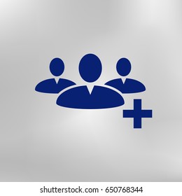 Add new user account flat icon for apps. Vector illustration