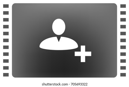 Add new user account flat icon for apps. Vector illustration