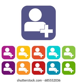 Add new user account or add new friend in simple style isolated on white background vector illustration