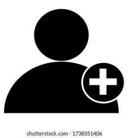 Add new user account icon isolated on white background. Add new friend to contacts