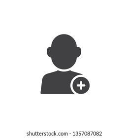 Add new user account vector icon. filled flat sign for mobile concept and web design. Add friend glyph icon. Symbol, logo illustration. Pixel perfect vector graphics