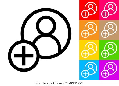 Add New User. New Avatar. Line Icon With Different Color Background.
