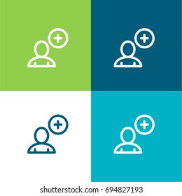 Add New User green and blue material color minimal icon or logo design