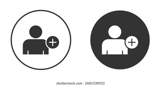 Add a new user icon flat. Illustration isolated vector sign symbol