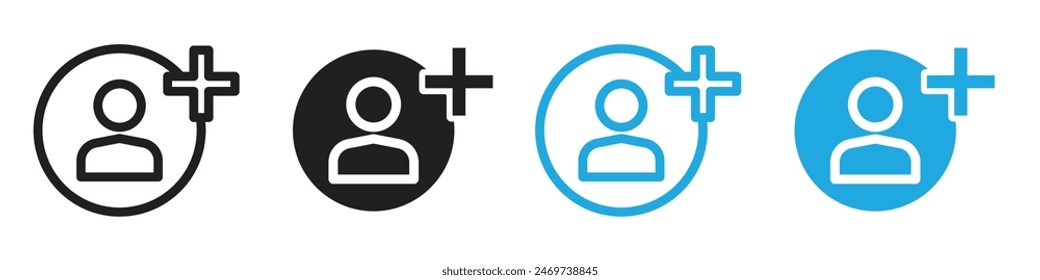 Add a new user icon line art vector